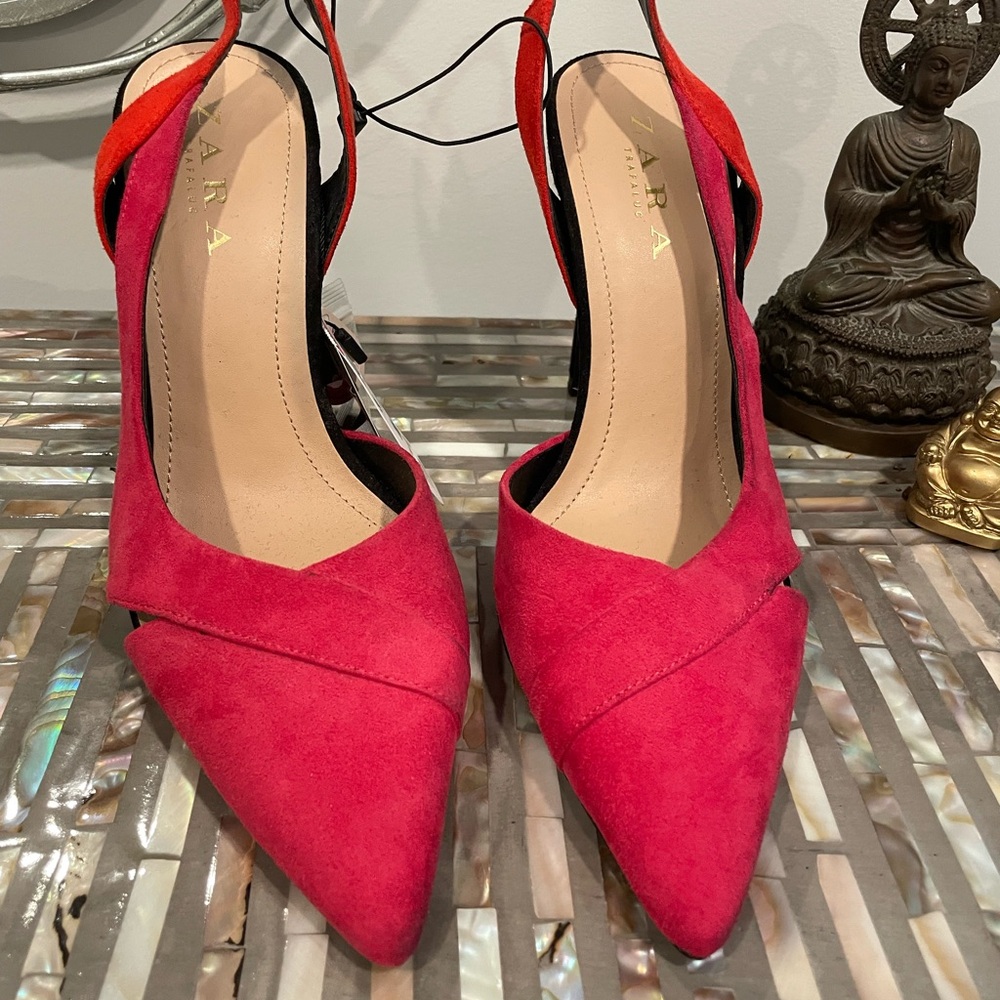 Zara Suede Slingback Heels